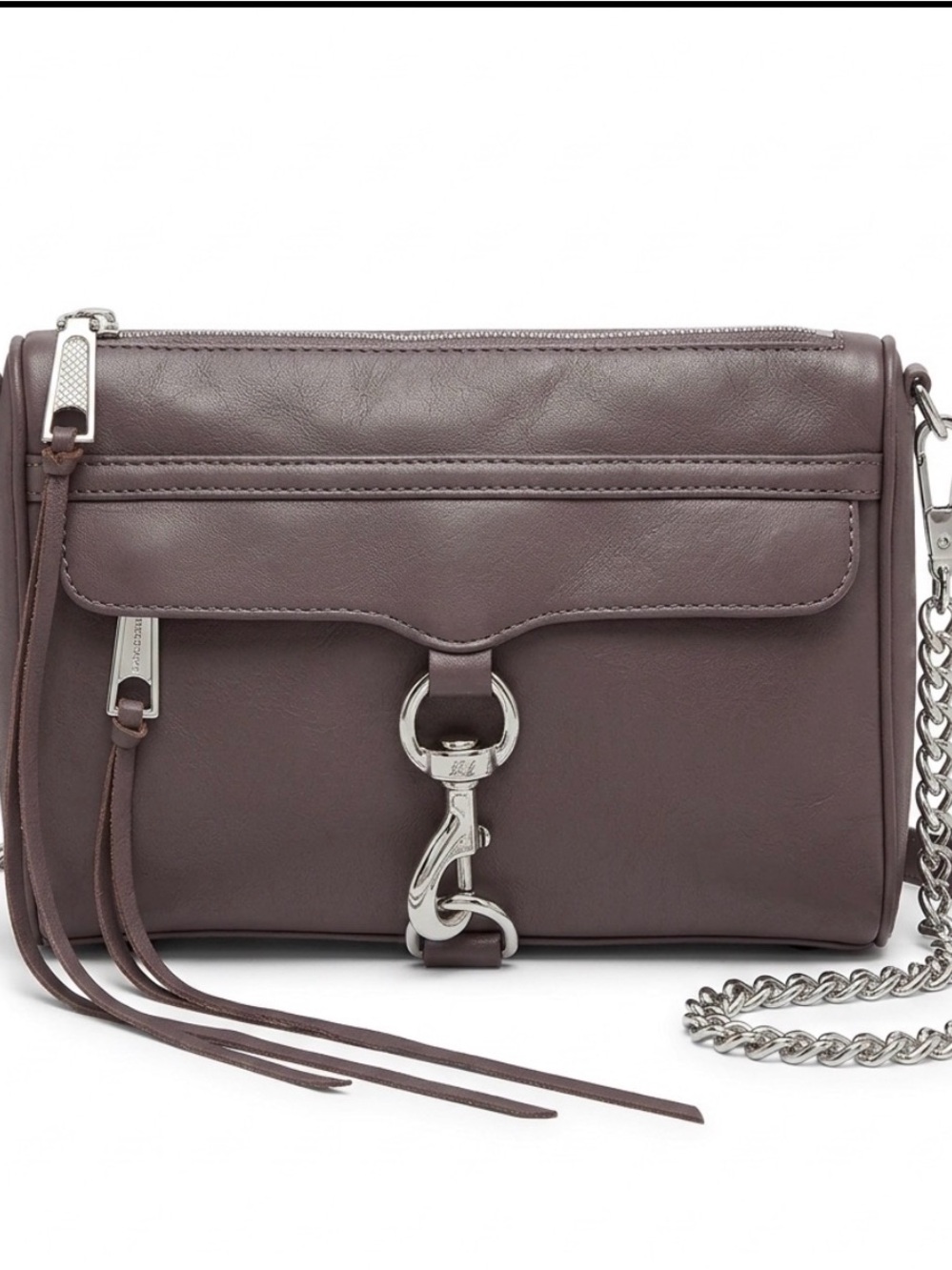 Rebecca Minkoff Mini Mac Leather Crossbody Bag in Plum